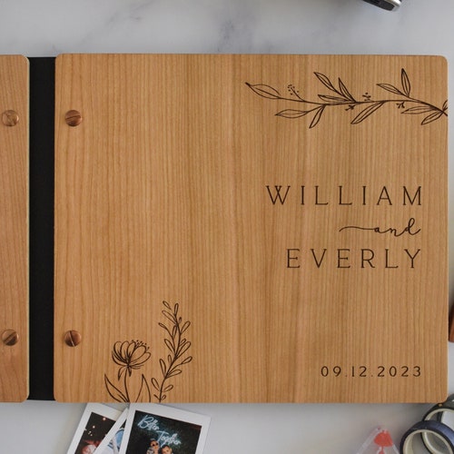 Personalized Wooden Wedding Guest Book