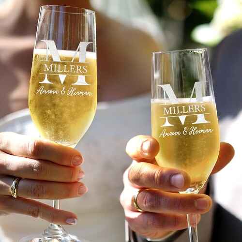Personalized Wedding Champagne Flutes – Set of 2