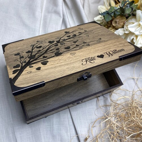 Personalized Wooden Gift Box – Romantic Keepsake for Him or Her