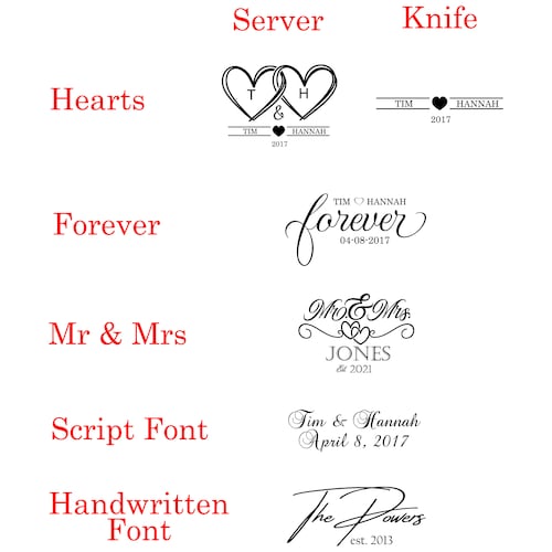 Personalized Cake Knife and Server Set