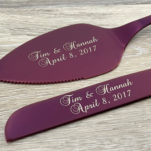 Personalized Cake Knife and Server Set