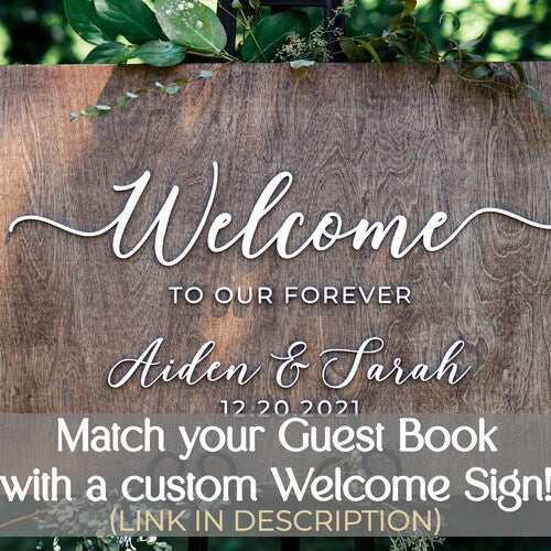 3D Wooden Guest Book Alternative with Connecting Heart Design