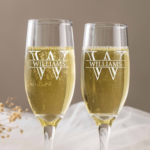Personalized Wedding Champagne Flutes – Set of 2