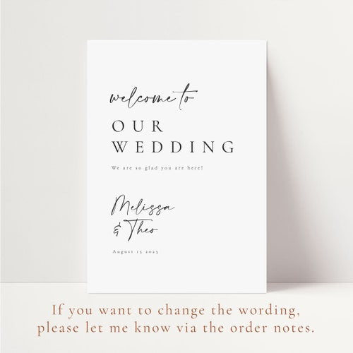 Personalized Vertical Wedding Welcome Sign