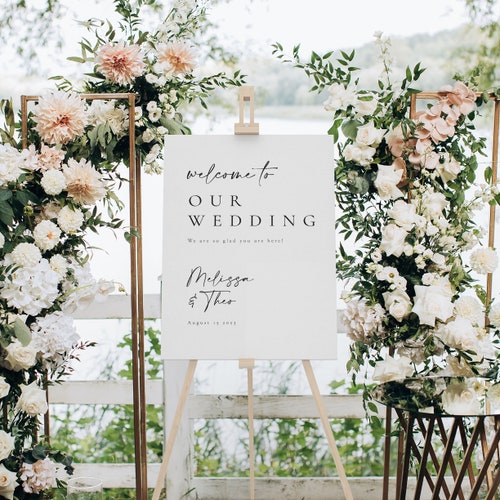 Personalized Vertical Wedding Welcome Sign