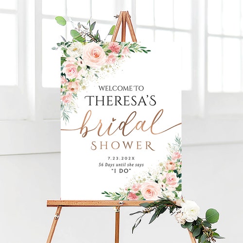 Personalized Wildflowers Bridal Shower Sign