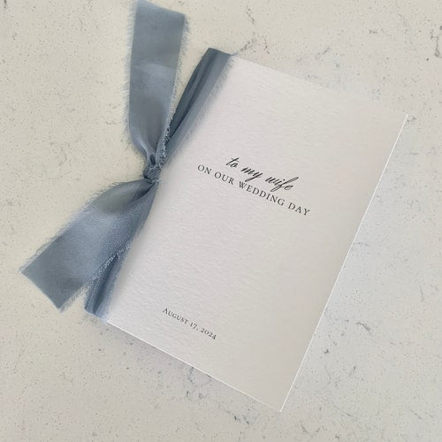 Handmade Paper Vow Books Set of 2 – His and Hers, Personalized with Silk Ribbon