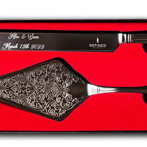 Personalized Wedding Cake Knife and Server Set