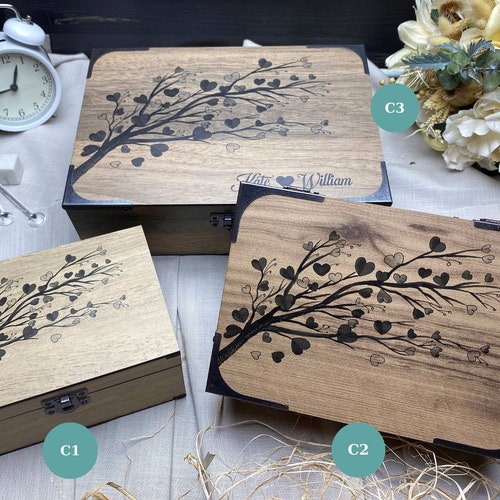 Personalized Wooden Gift Box – Romantic Keepsake for Him or Her