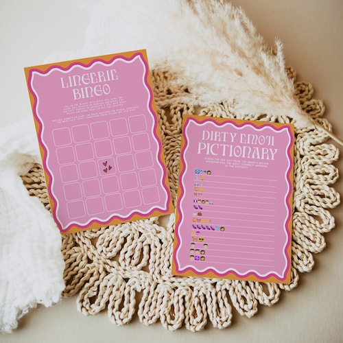 Pink Modern Bachelorette Party Games Bundle – 100 Editable Games