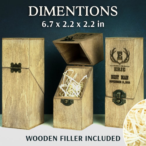 Personalized Wooden Mini Alcohol Box for Groomsmen Gifts