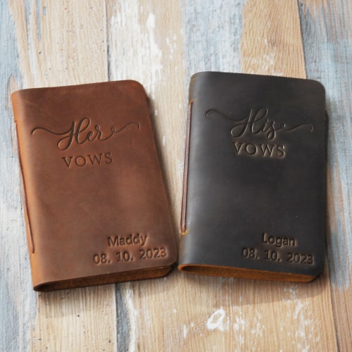 Personalized Leather Wedding Vow Book