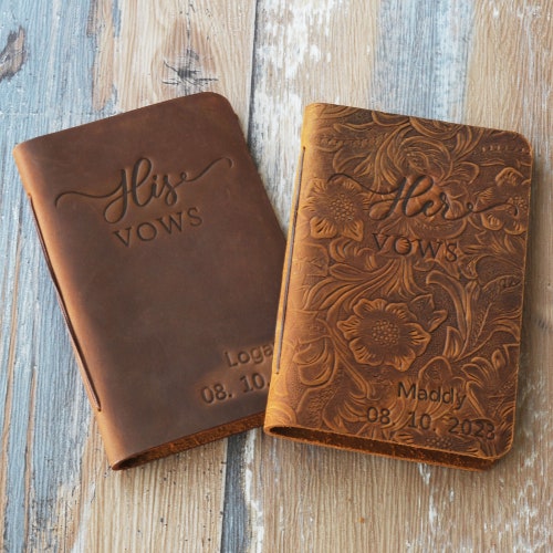 Personalized Leather Wedding Vow Book
