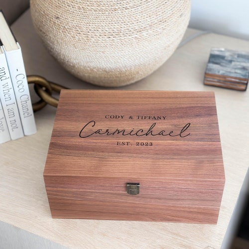 Personalized Walnut Wedding Keepsake Box