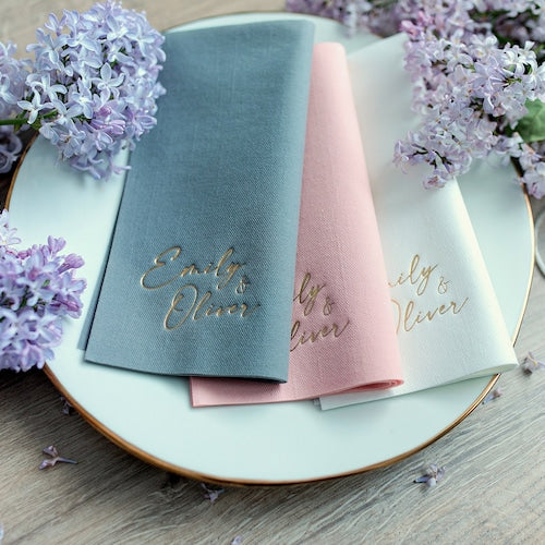 Personalized Soft Linen-Like Disposable Dinner Napkins