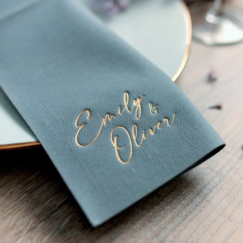 Personalized Soft Linen-Like Disposable Dinner Napkins