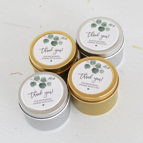 Blush Floral Wedding Candle Favors – Set of 10