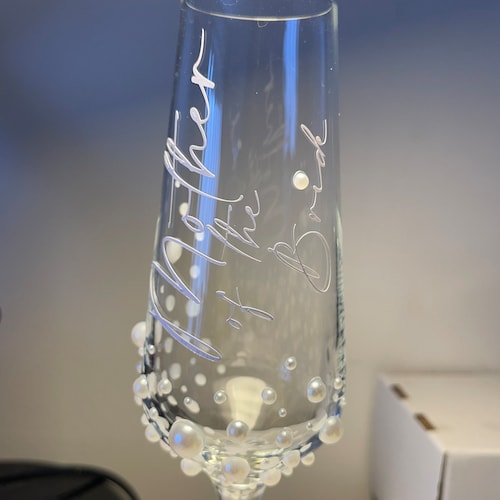 Personalized Pearl Crystal Champagne Flute