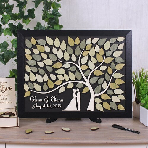 Tree of Leaves Magnetic Wedding Guest Book Alternative