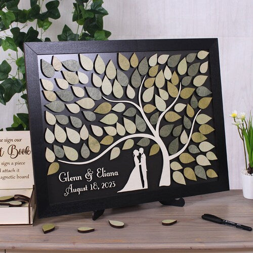 Tree of Leaves Magnetic Wedding Guest Book Alternative
