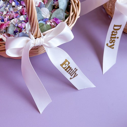 Personalized Flower Girl Basket with Biodegradable Petal Confetti