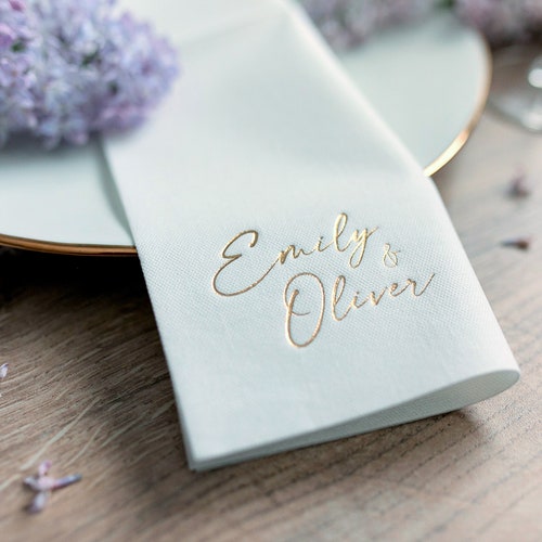 Personalized Soft Linen-Like Disposable Dinner Napkins