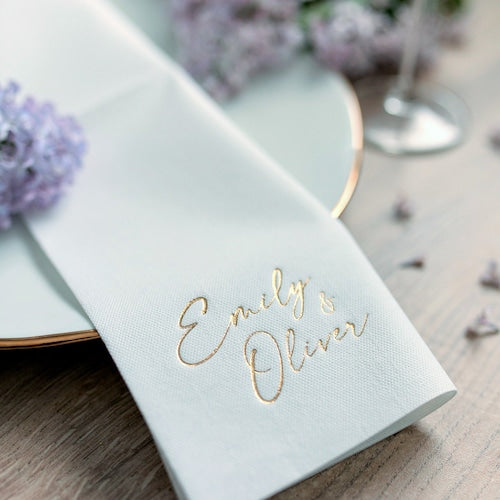 Personalized Soft Linen-Like Disposable Dinner Napkins