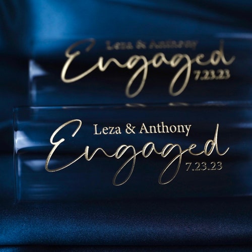 Engaged Modern Toasting Flutes – Personalized Gift