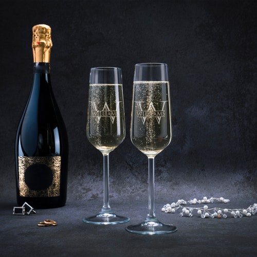 Engraved Wedding Champagne Flutes