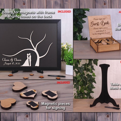 Tree of Leaves Magnetic Wedding Guest Book Alternative