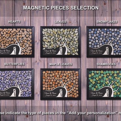 Tree of Leaves Magnetic Wedding Guest Book Alternative