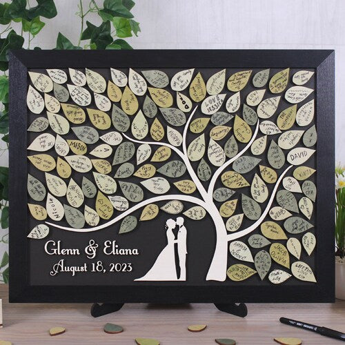 Tree of Leaves Magnetic Wedding Guest Book Alternative