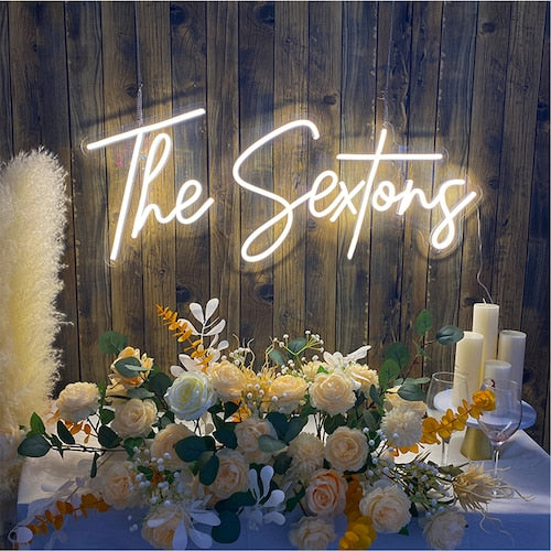 Custom Neon Wedding Sign – Personalized LED Decor for Weddings & Events