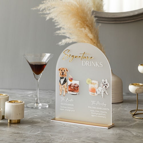 Pet Signature Drinks Wedding Bar Sign