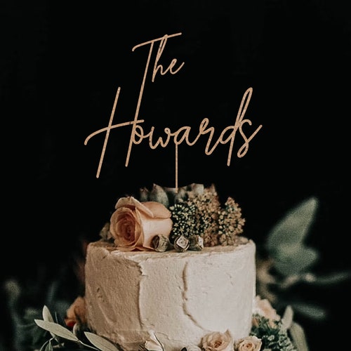 Rustic Personalized Wedding Cake Topper