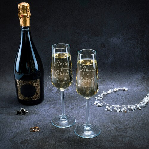 Engraved Wedding Champagne Flutes