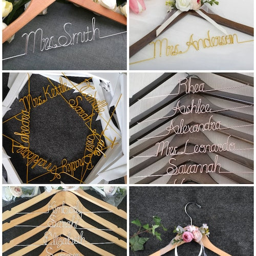 Personalized Bridesmaid Hanger | Custom Wedding Hanger | Bridal Party Gift