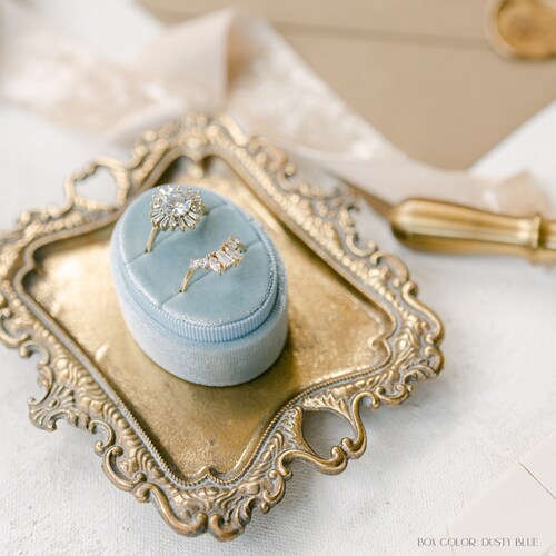 Custom Velvet Ring Box – Personalized Wedding Ring Box with Multiple Slot Options