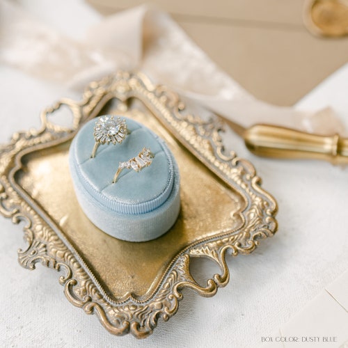 Custom Velvet Heirloom Ring Box – Personalized Engagement & Wedding Ring Box, Triple Slot, Double Slot, or Single Slot