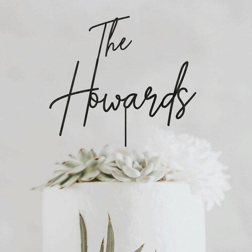 Rustic Personalized Wedding Cake Topper