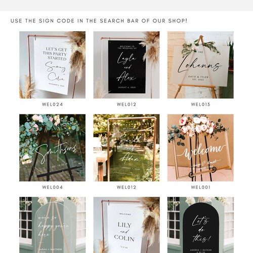 Custom Acrylic Wedding Welcome Sign