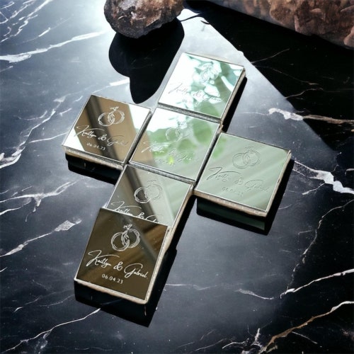 50 Rose Plexiglass Wedding Chocolate Favors