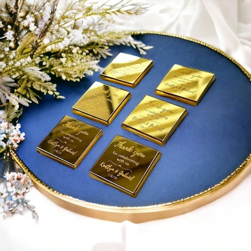 50 Rose Plexiglass Wedding Chocolate Favors