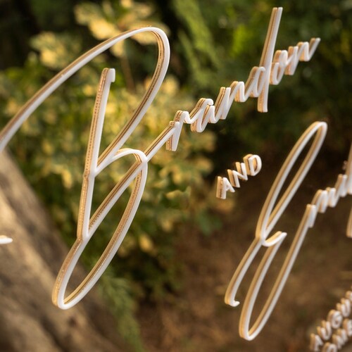 Gold Acrylic Arch Wedding Welcome Sign