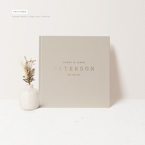 Chic Simplicity Wedding Guest Book with Foil Details