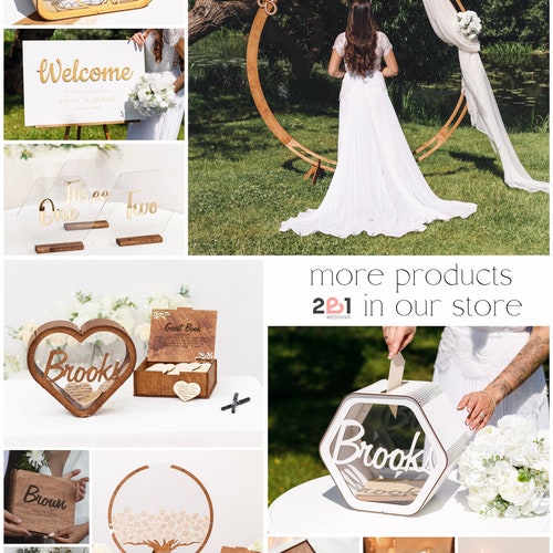 Personalized Family Tree Wedding Guest Book Alternative – Rustic Wooden Keepsake