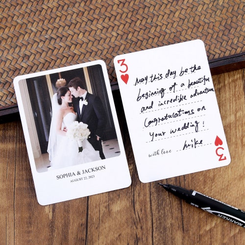 Personalized Wedding Guest Book Playing Cards