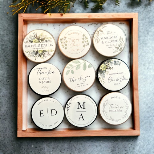 Personalized Soy Candle Wedding Favors – Set of 10 Tins