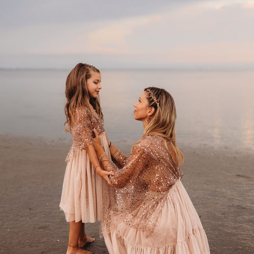 Little Chloe Boho Dress for Girls - Tulle & Sequins Vintage Dress