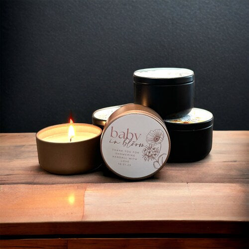 Personalized Soy Candle Wedding Favors – Set of 10 Tins